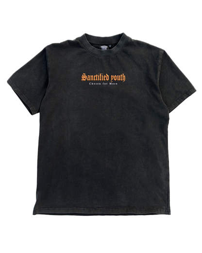 -1 John 2:14- Black Acid Wash Tee