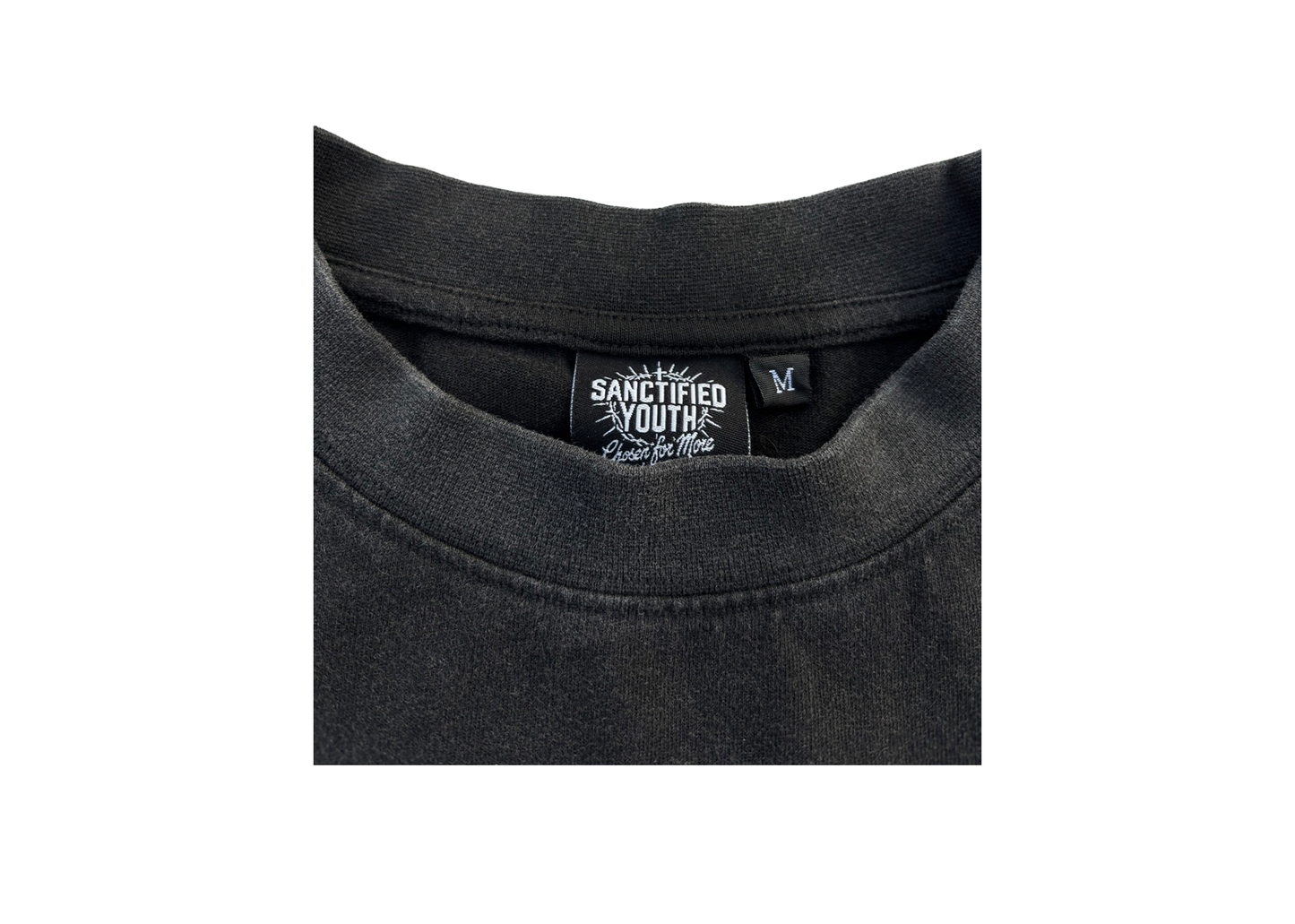 -1 John 2:14- Black Acid Wash Tee